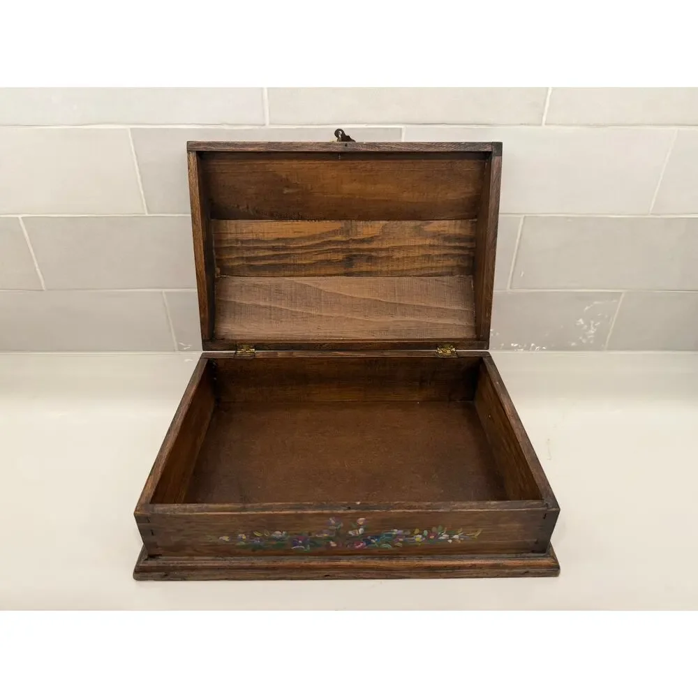 Vintage Antique Unused El Viego Arte Art Mexico Carved Wood Trinket‎ Jewelry Box